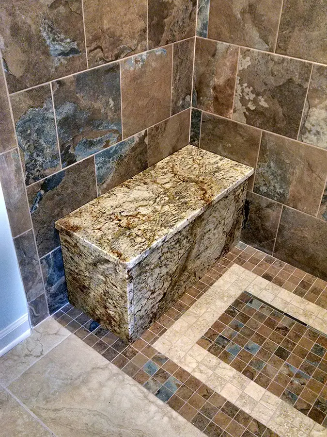 Tile and stone shower